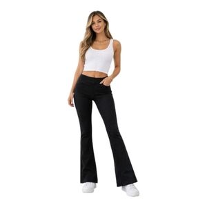 Anna & Ava Black Flare Wide Leg Jeans Size Large NWT